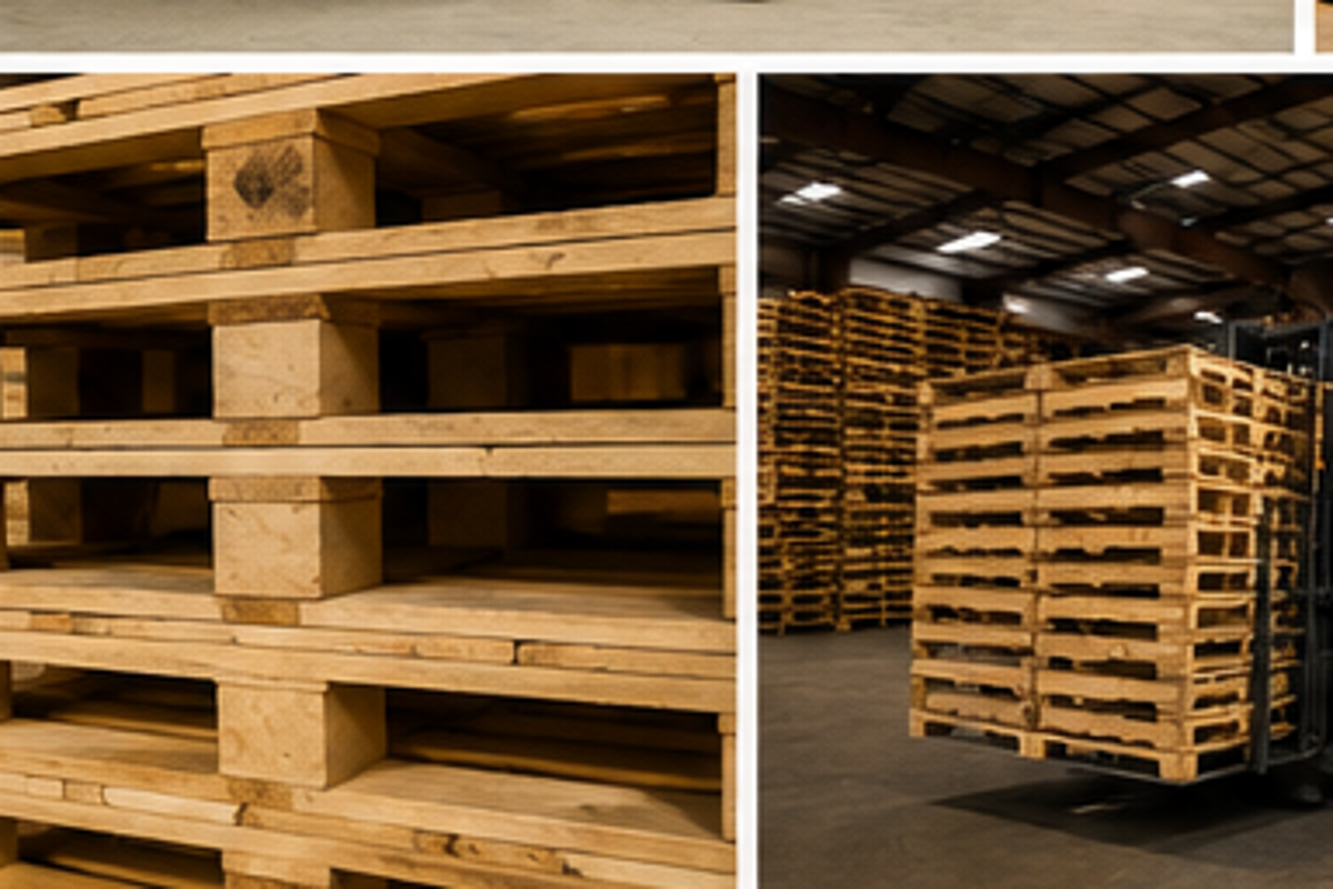 Close view of new pallet lumber texture